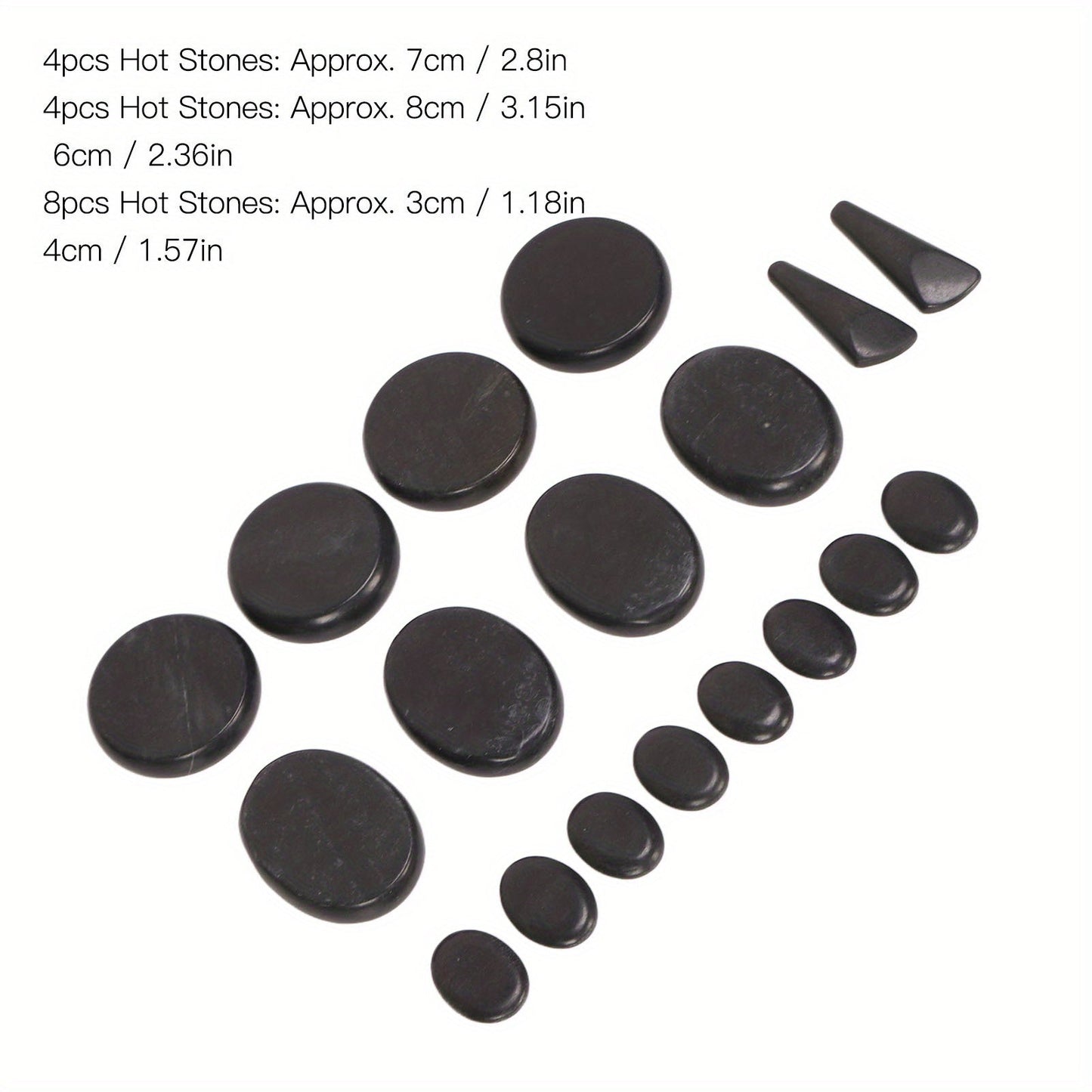 NNETM 18pcs Heated Basalt Massage Stones with Warmer Box(Black)