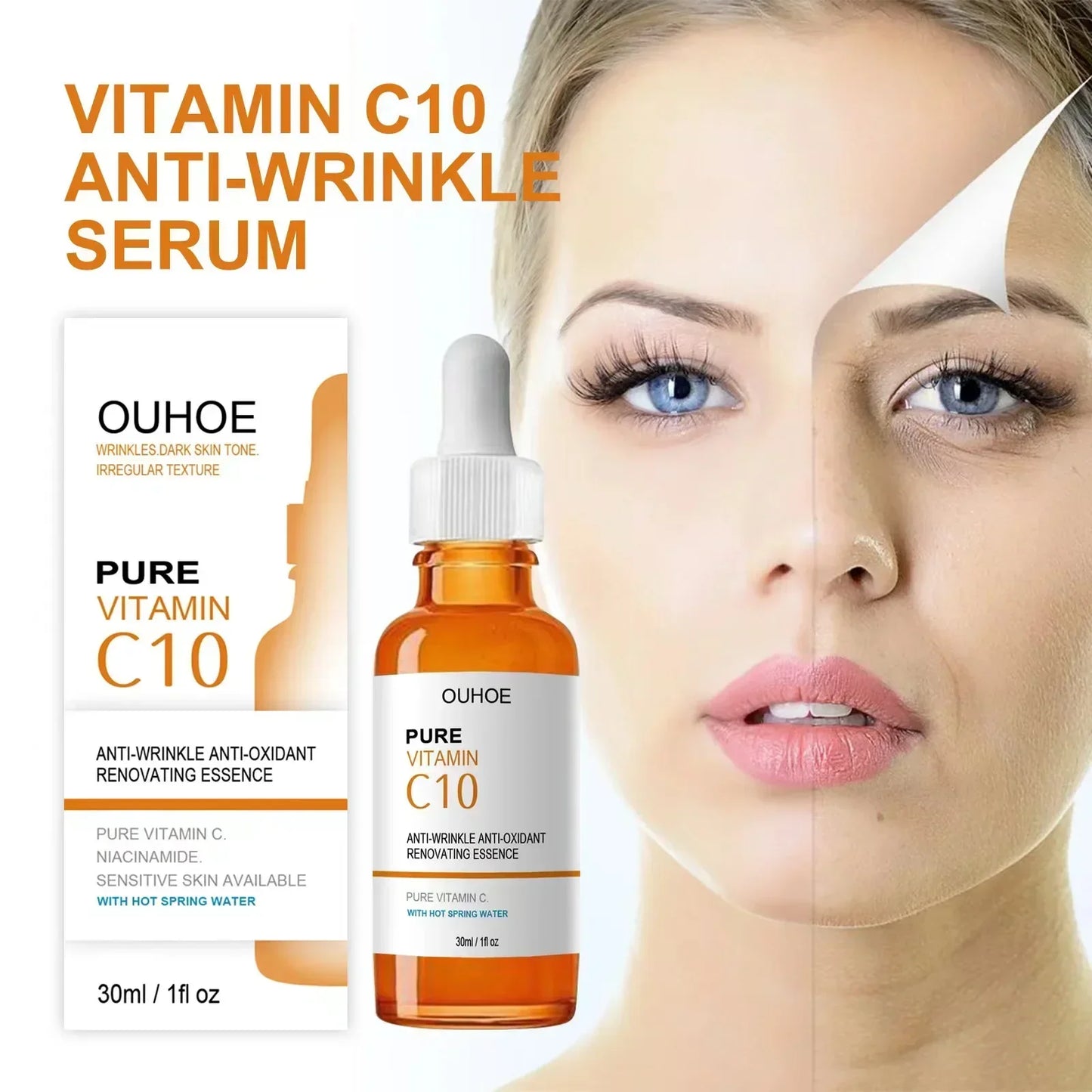 NNEOBA Wrinkle Remover Face Serum - Lifting, Firming, Anti-Aging Essence with Vitamin C