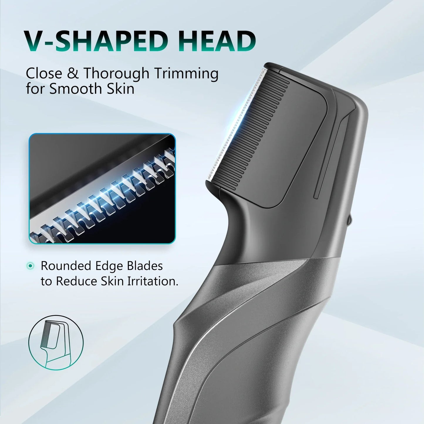 NNEOBA Electric Body Hair Trimmer IPX5 Waterproof Groomer Clipper Black