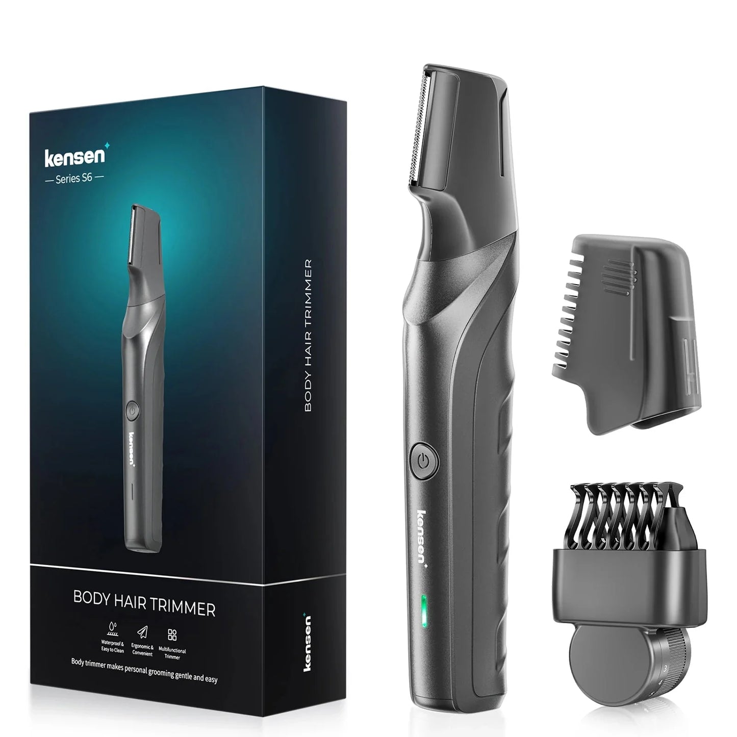 NNEOBA Electric Body Hair Trimmer IPX5 Waterproof Groomer Clipper Black
